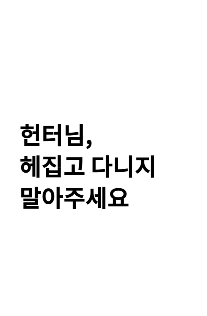 헌터님, 헤집고 다니지 말아주세요