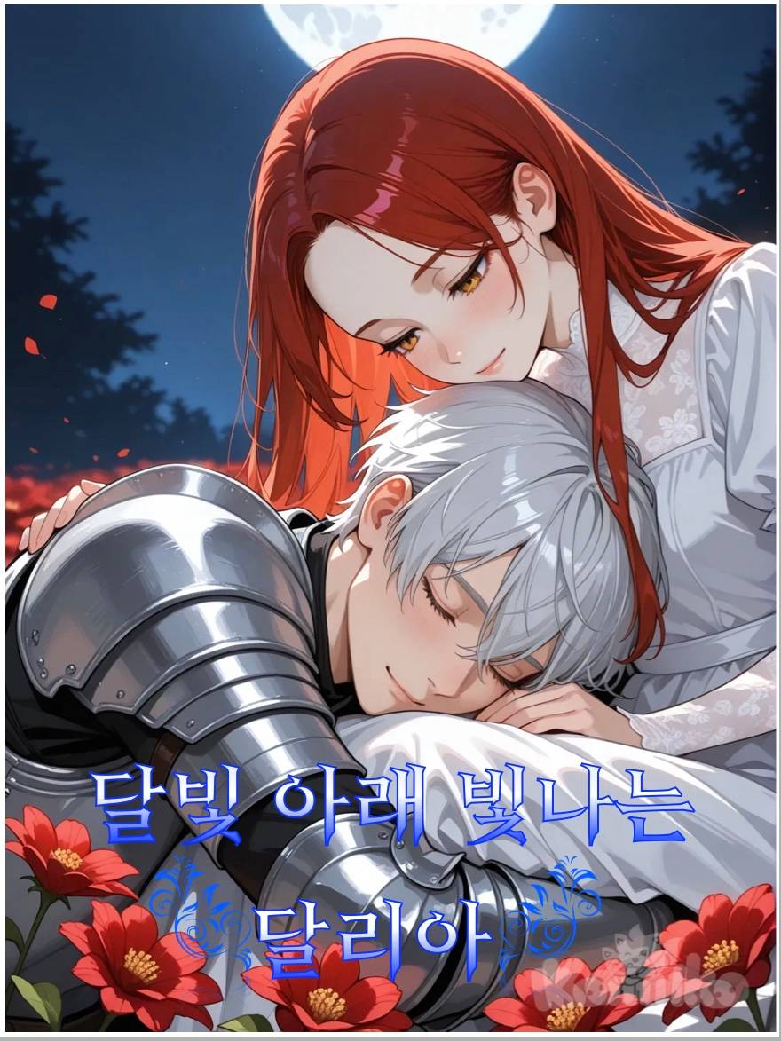 달빛 아래 빛나는 달리아