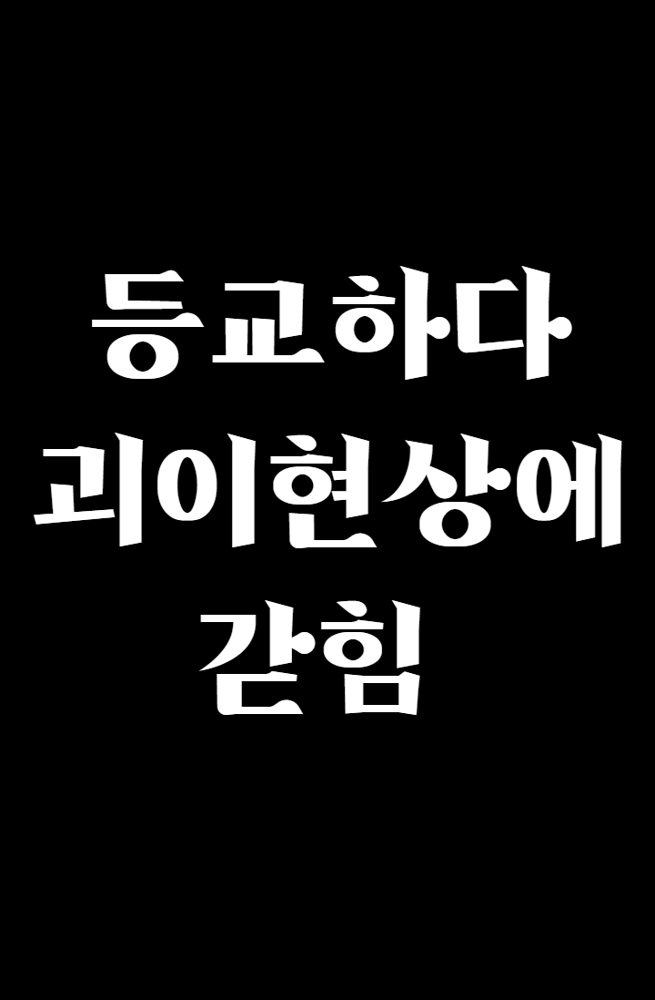 등교하다 괴이현상에 갇힘