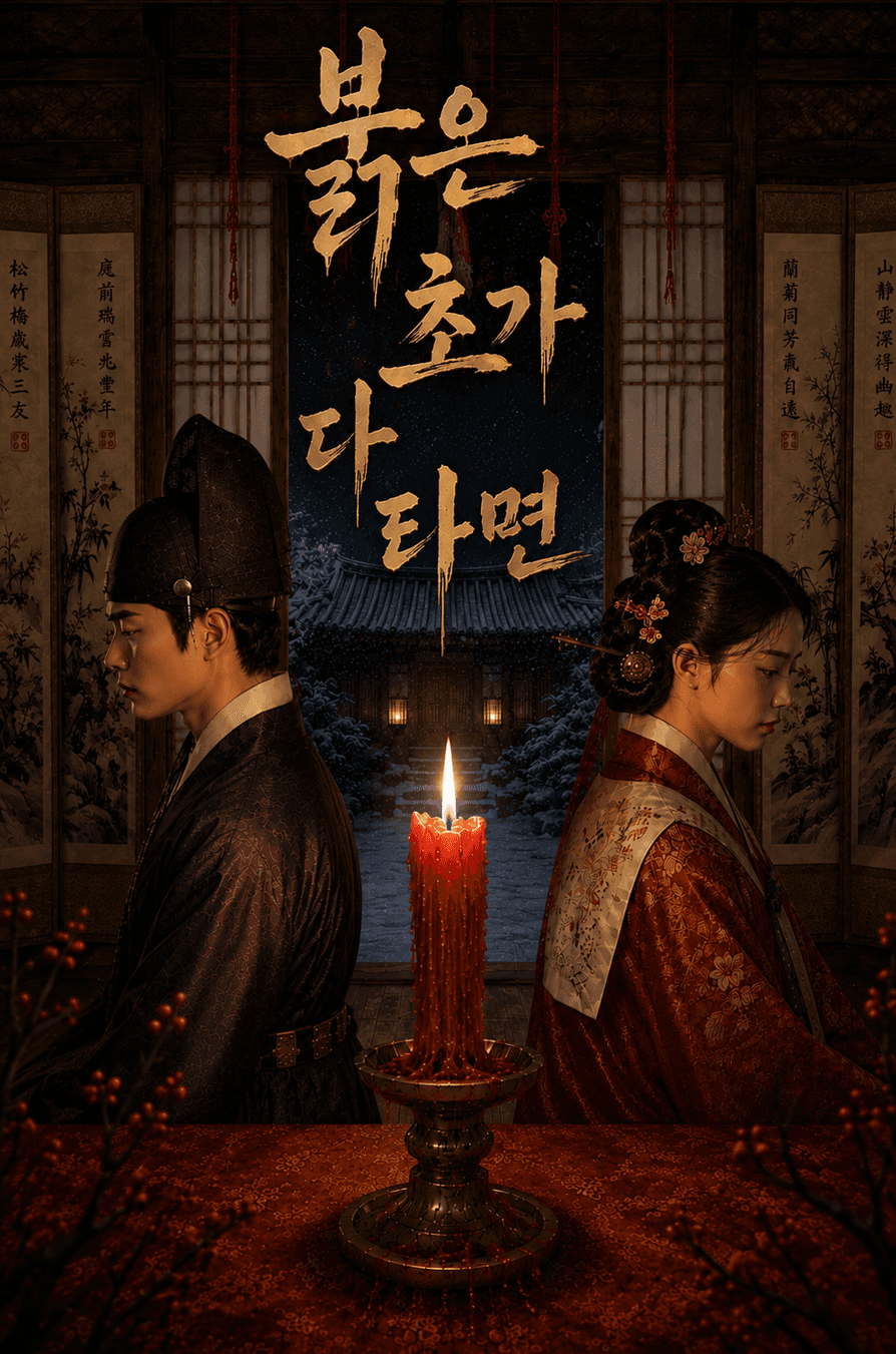 붉은 초가 다 타면